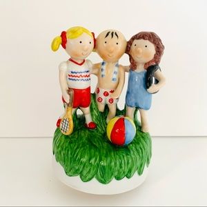 Aldon 1981 Best Friends Porcelain Musical Figurine